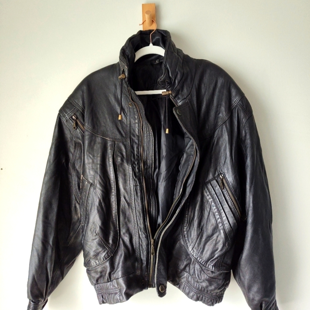 Vintage leather bomber jacket XL - Picture 1 of 16